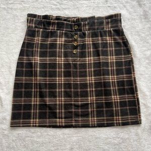 Ardene Curve Plaid Skirt